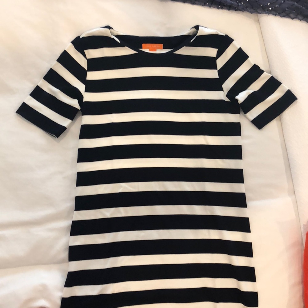 Joe fresh knit navy strip sheath dress